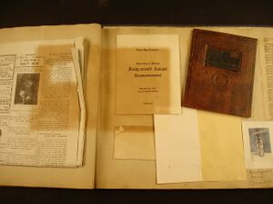 Acid burn on adjacent materials. Lewis T. Gregory Scrapbook, 1909-1913 Scrapbook, University Archives, University of Illinois. Image: Jennifer H. Teper.
