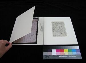 This two-sided letter is matted with a digital image of the reverse.