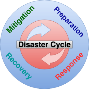 An infographic representing the Emergency Management Cycle.