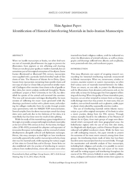File:Skin against Paper identification of historical interleaving materials in Indo-Iranian manuscripts.pdf