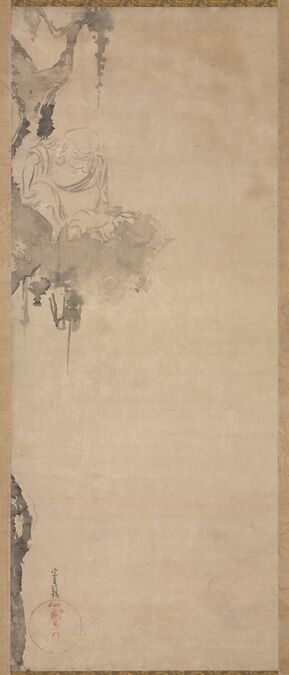 The Bird's Nest Patriarch, early to mid-1600s. Tawaraya Sōtatsu (Japanese, c. 1570-c. 1640). Hanging scroll; ink on paper; image: 95.8 x 38.7 cm (37 11/16 x 15 1/4 in.); overall: 187.3 x 50.8 cm (73 3/4 x 20 in.). The Cleveland Museum of Art, Norman O. Stone and Ella A. Stone Memorial Fund 1958.289
